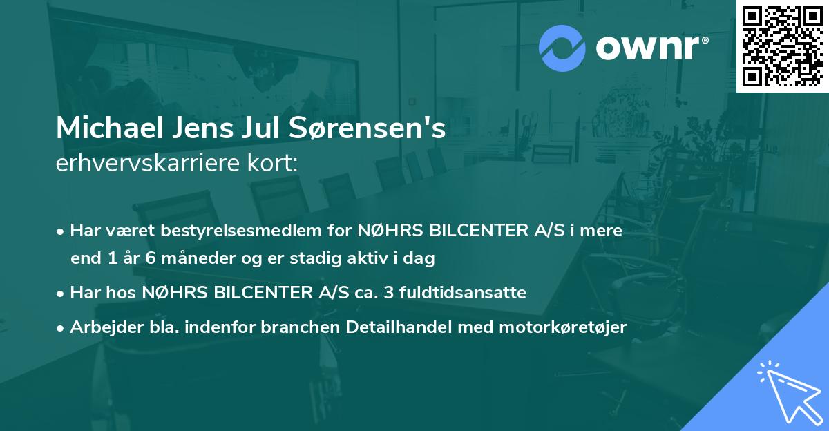 Michael Jens Jul Sørensen's erhvervskarriere kort