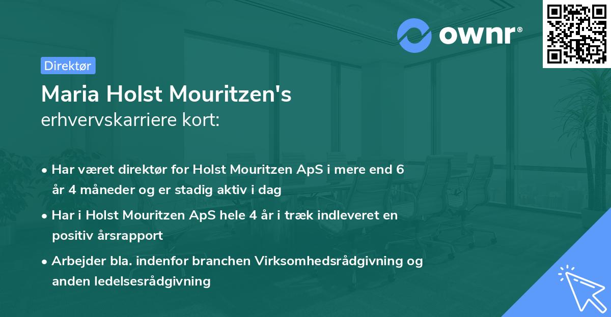 Maria Holst Mouritzen's erhvervskarriere kort