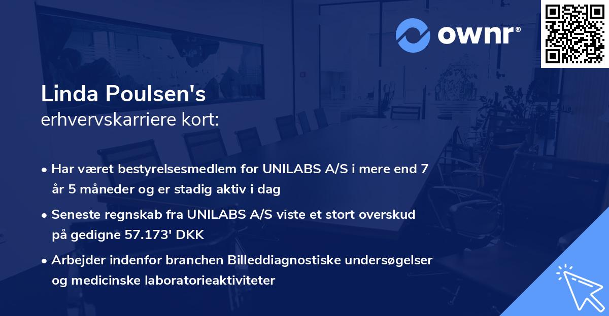 Linda Poulsen's erhvervskarriere kort