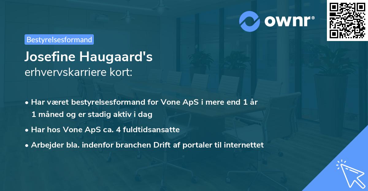 Josefine Haugaard's erhvervskarriere kort