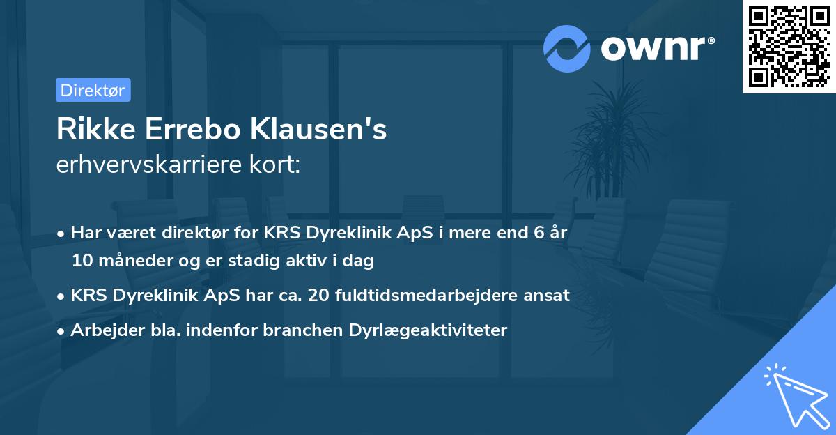 Rikke Errebo Klausen's erhvervskarriere kort