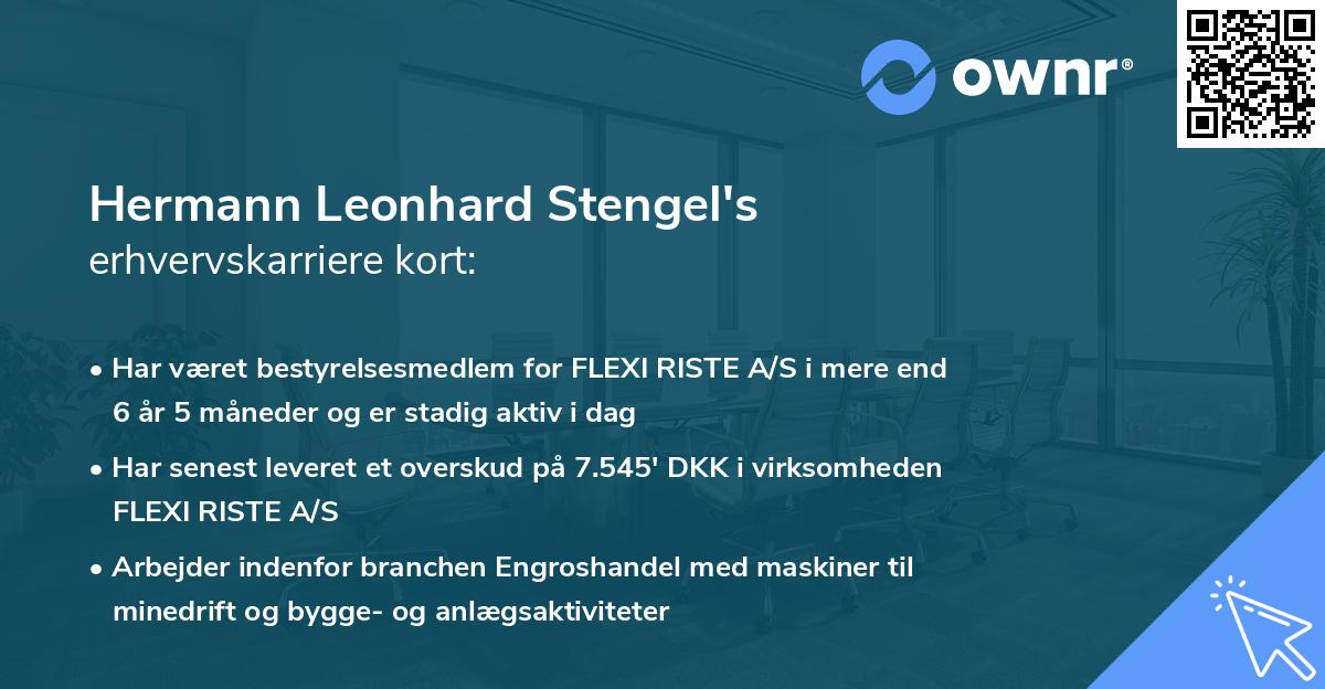 Hermann Leonhard Stengel's erhvervskarriere kort