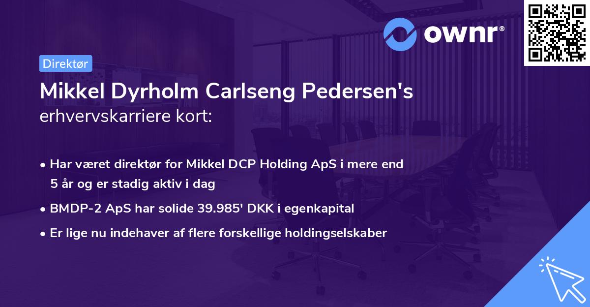 Mikkel Dyrholm Carlseng Pedersen's erhvervskarriere kort