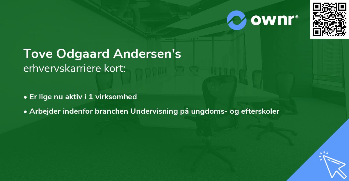 Tove Odgaard Andersen's erhvervskarriere kort