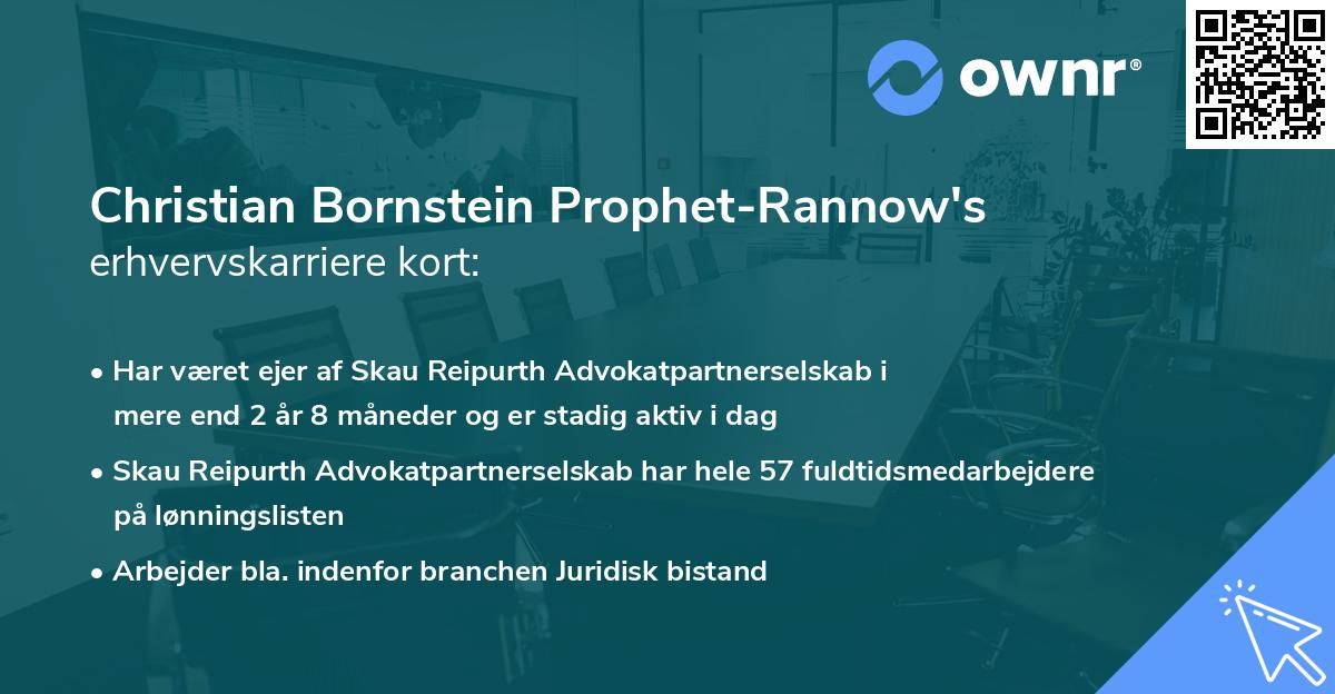 Christian Bornstein Prophet-Rannow's erhvervskarriere kort