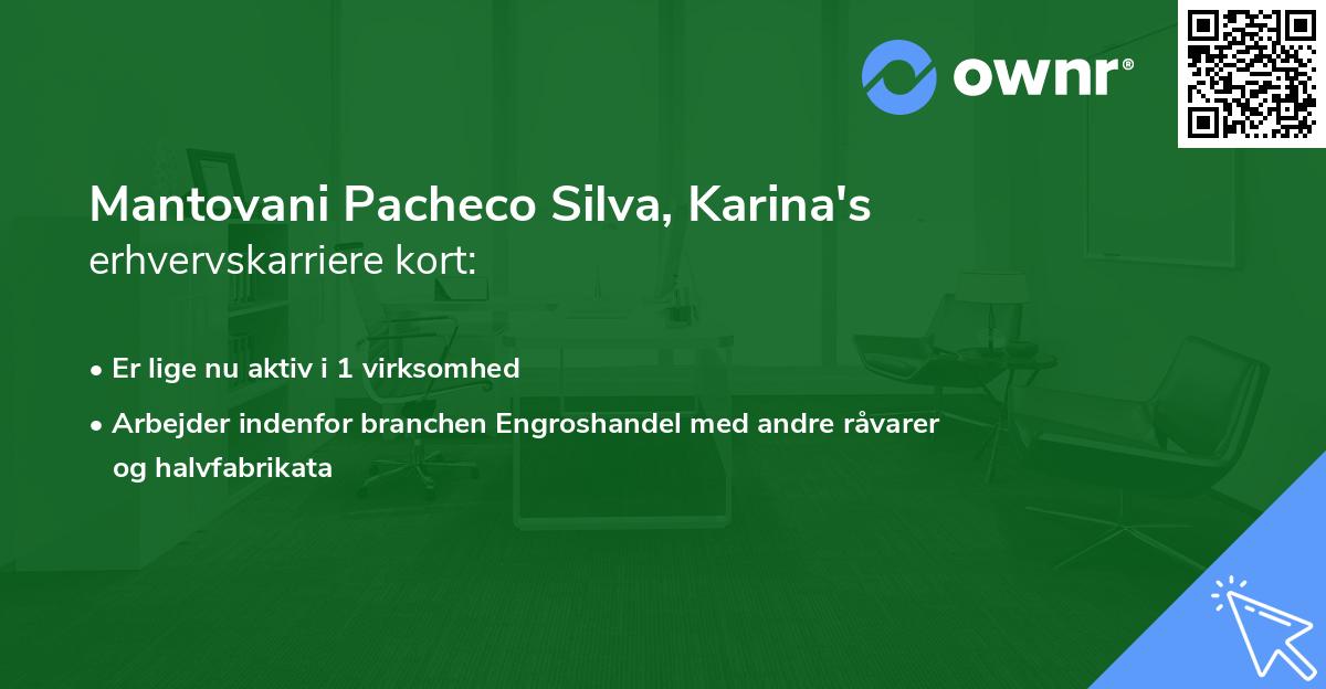 Mantovani Pacheco Silva, Karina's erhvervskarriere kort