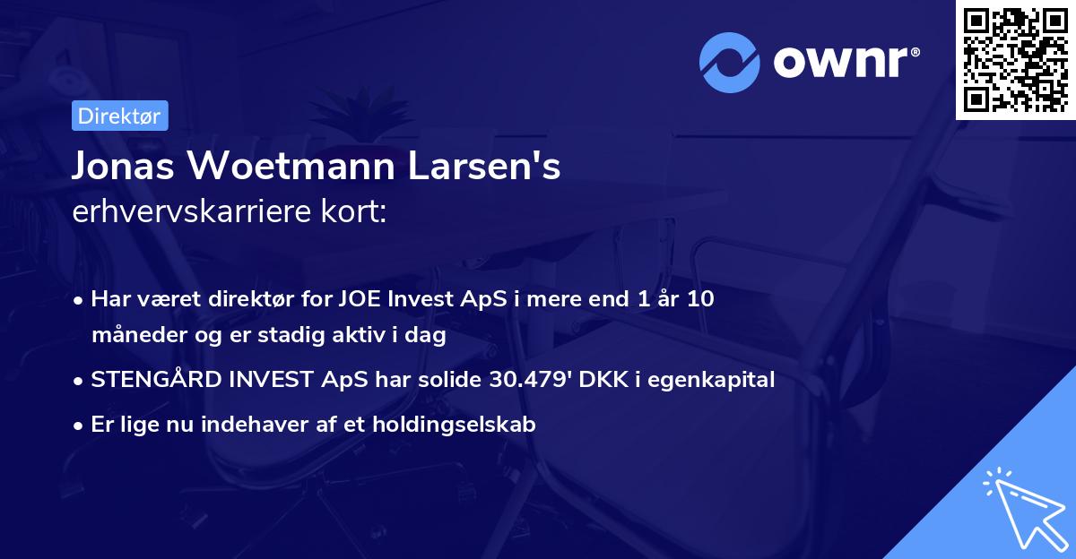 Jonas Woetmann Larsen's erhvervskarriere kort