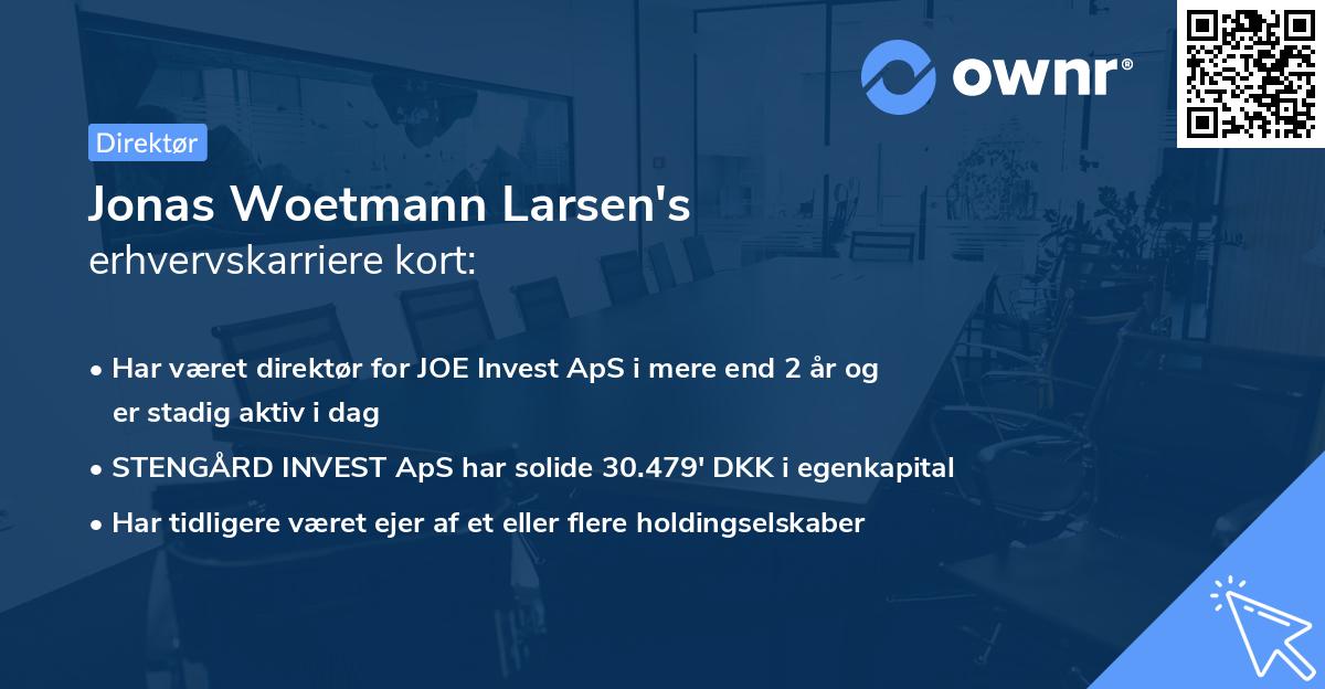 Jonas Woetmann Larsen's erhvervskarriere kort