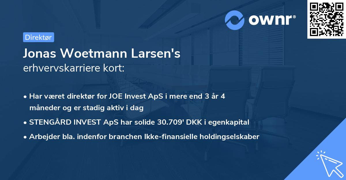Jonas Woetmann Larsen's erhvervskarriere kort