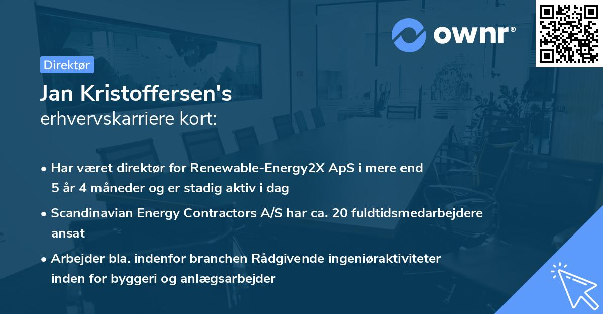 Jan Kristoffersen's erhvervskarriere kort