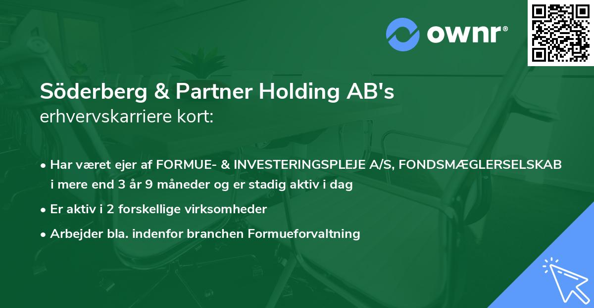 Söderberg & Partner Holding AB's erhvervskarriere kort