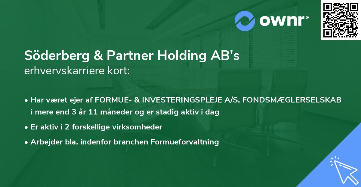 Söderberg & Partner Holding AB's erhvervskarriere kort