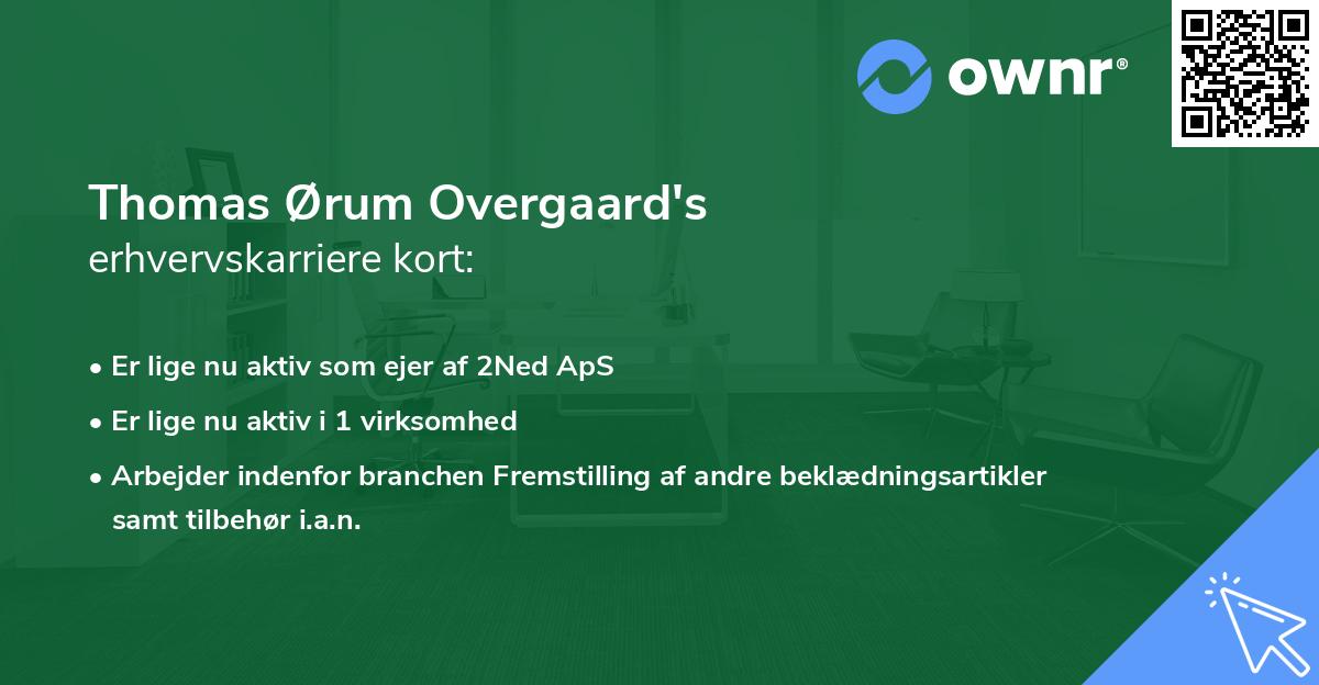 Thomas Ørum Overgaard's erhvervskarriere kort