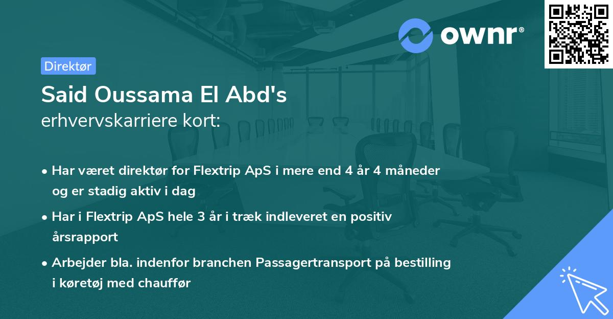 Said Oussama El Abd's erhvervskarriere kort