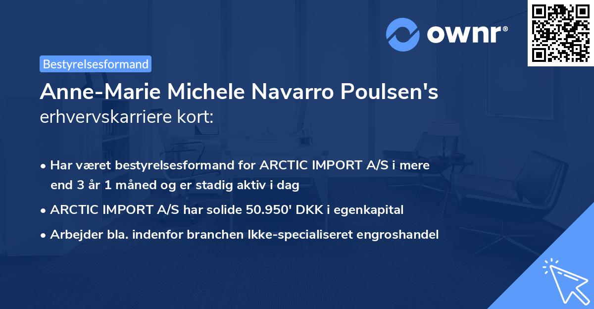 Anne-Marie Michele Navarro Poulsen's erhvervskarriere kort