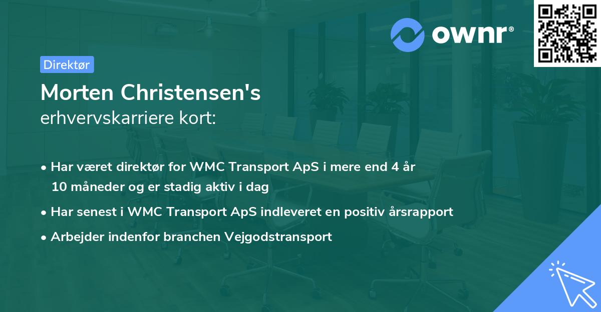 Morten Christensen's erhvervskarriere kort