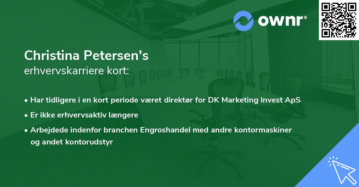 Christina Petersen's erhvervskarriere kort