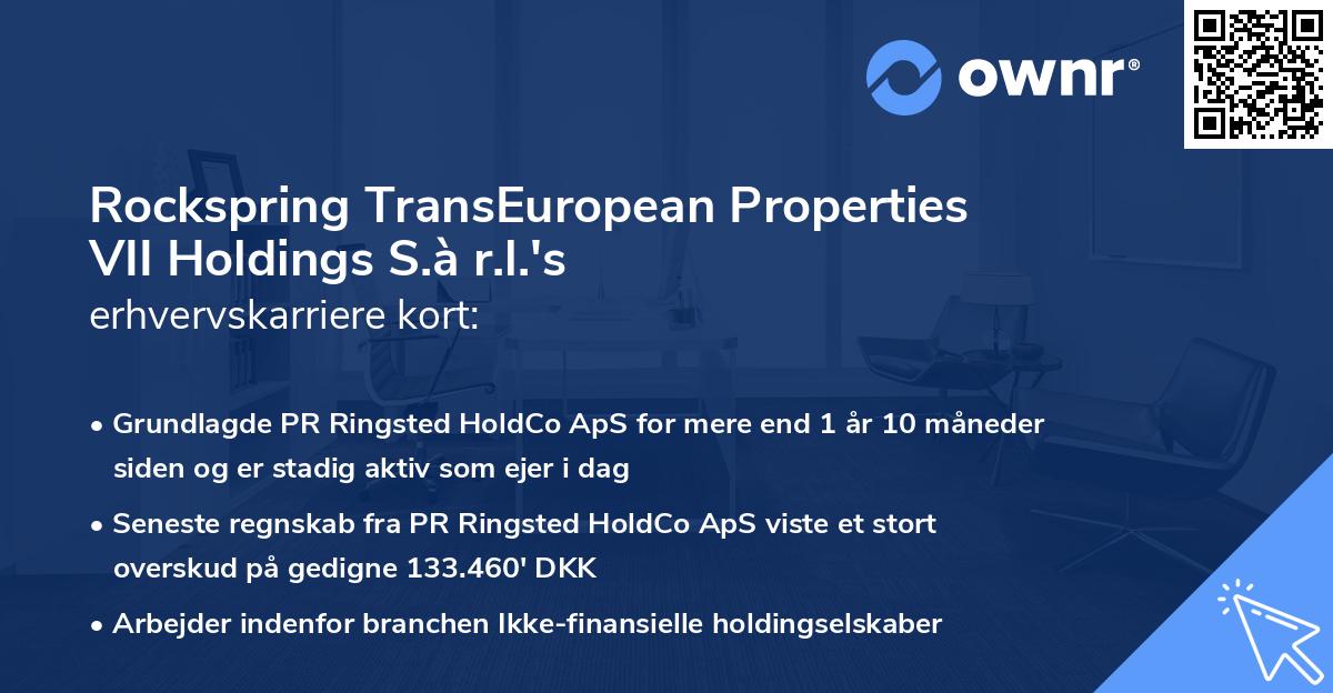 Rockspring TransEuropean Properties VII Holdings S.à r.l.'s erhvervskarriere kort