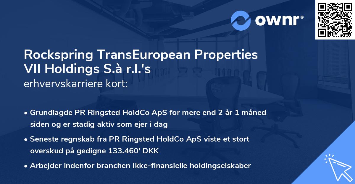 Rockspring TransEuropean Properties VII Holdings S.à r.l.'s erhvervskarriere kort