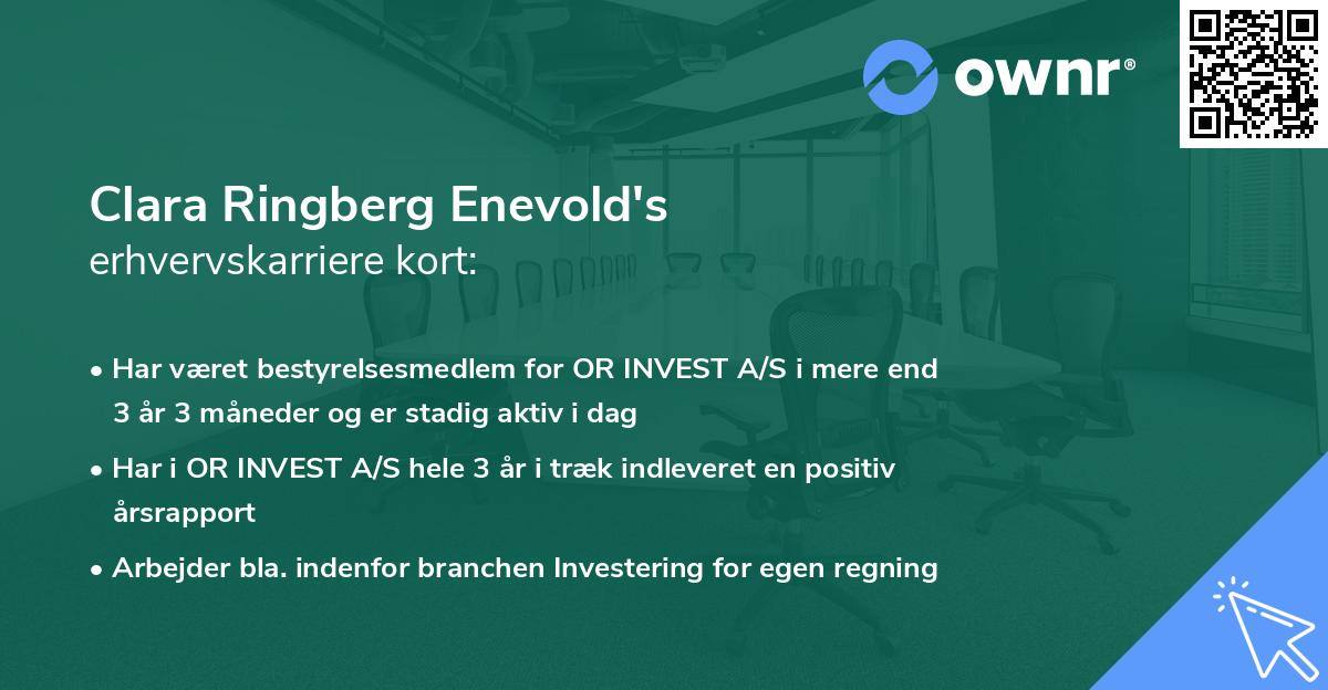 Clara Ringberg Enevold's erhvervskarriere kort