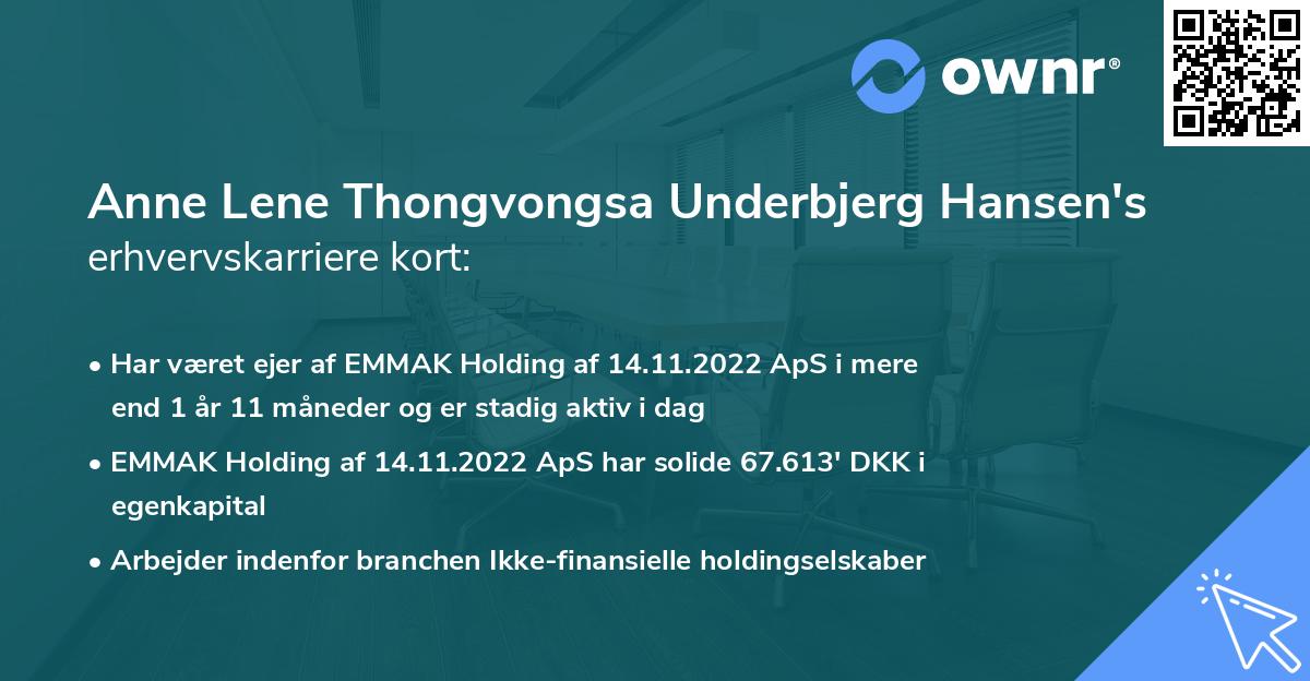 Anne Lene Thongvongsa Underbjerg Hansen's erhvervskarriere kort