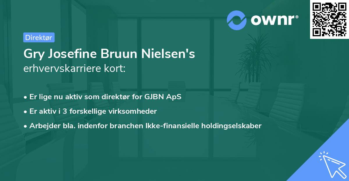 Gry Josefine Bruun Nielsen's erhvervskarriere kort