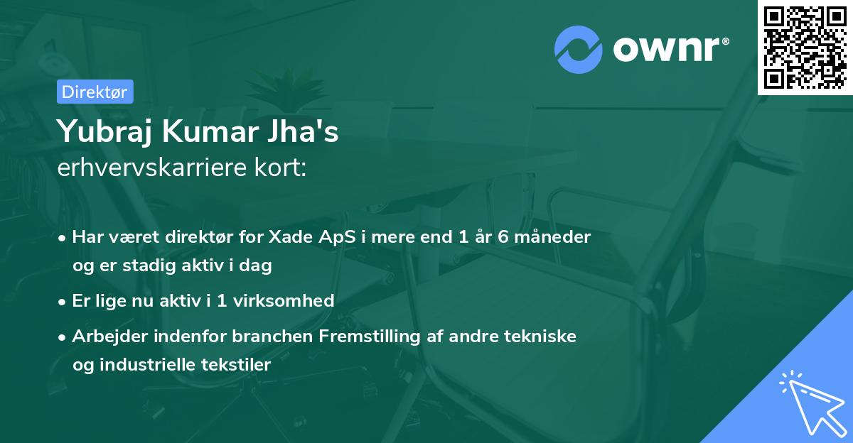 Yubraj Kumar Jha's erhvervskarriere kort