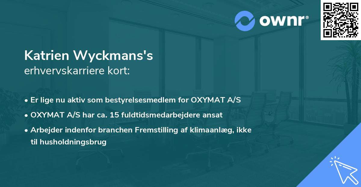 Katrien Wyckmans's erhvervskarriere kort