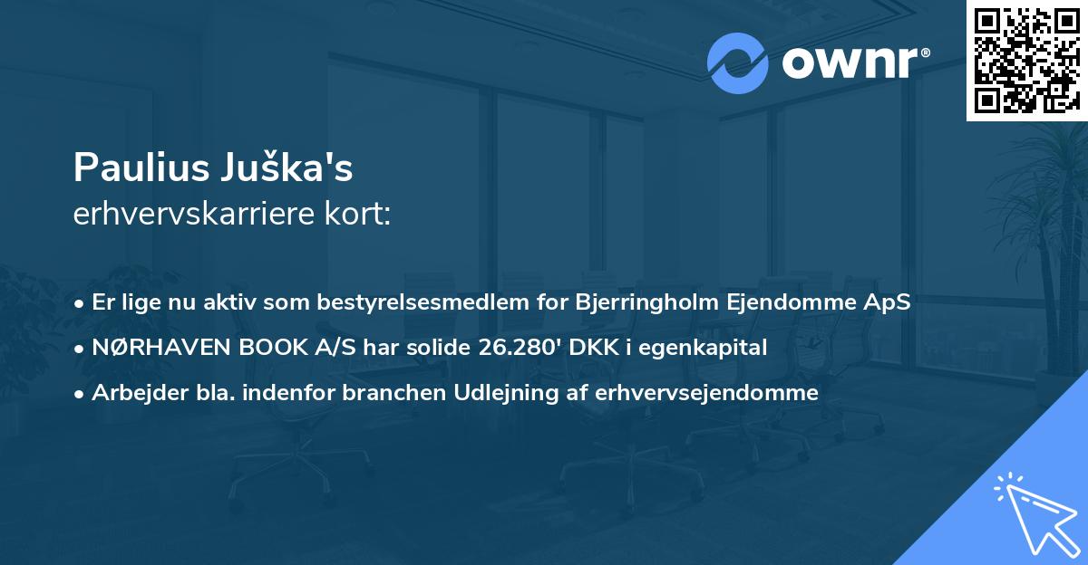 Paulius Juška's erhvervskarriere kort