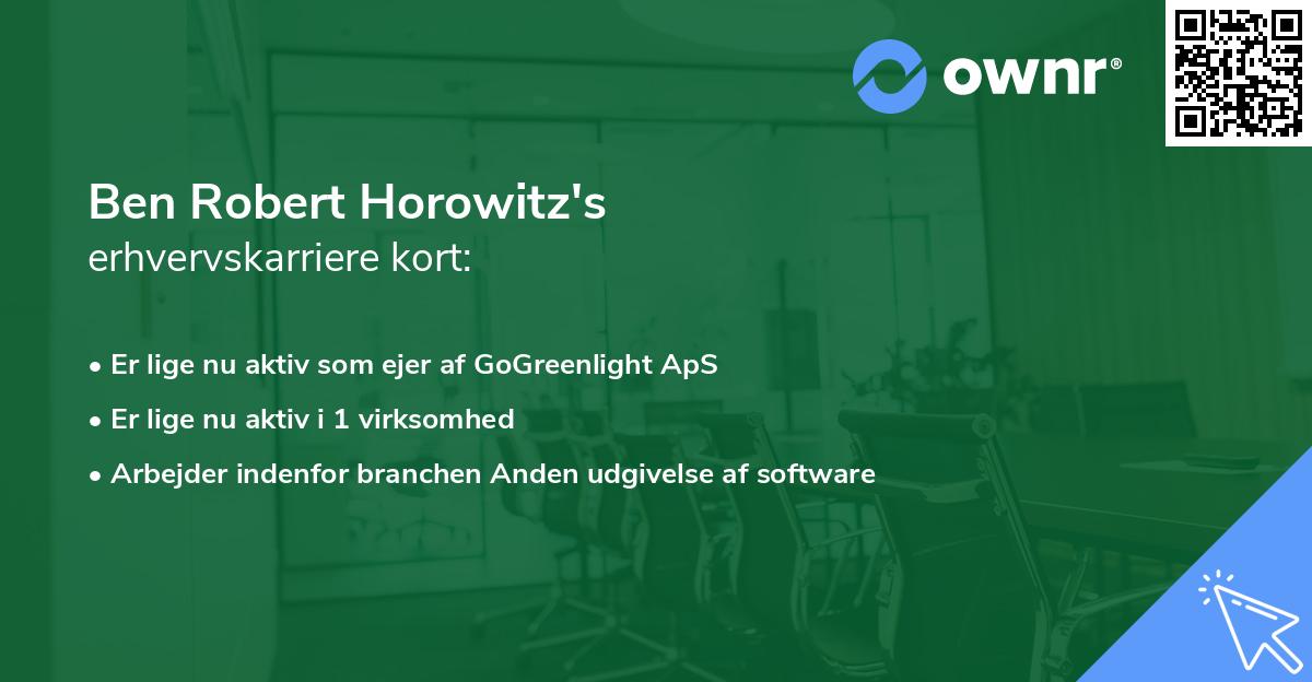 Ben Robert Horowitz's erhvervskarriere kort