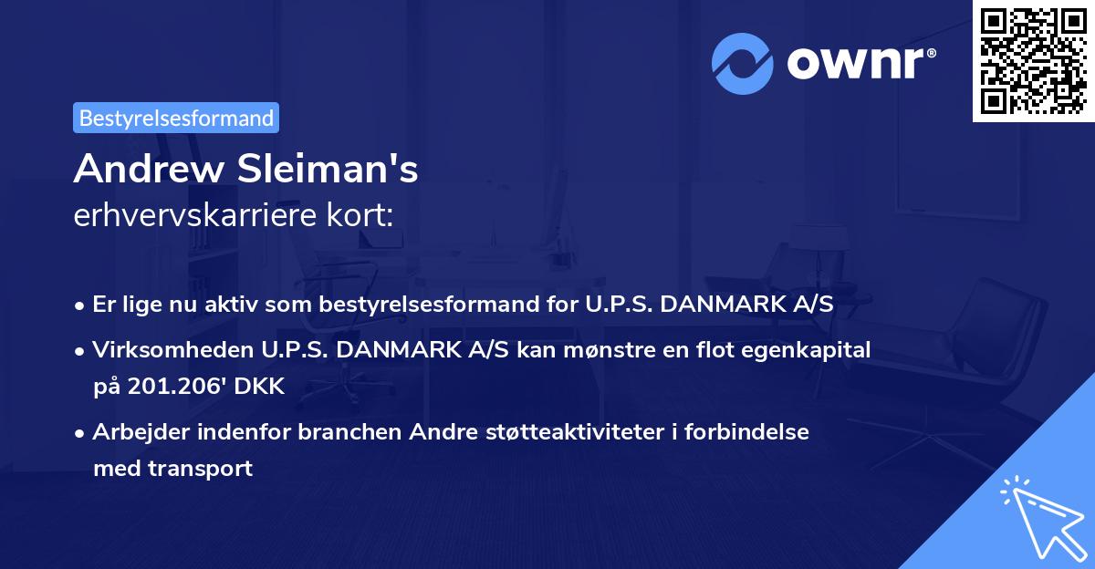 Andrew Sleiman's erhvervskarriere kort