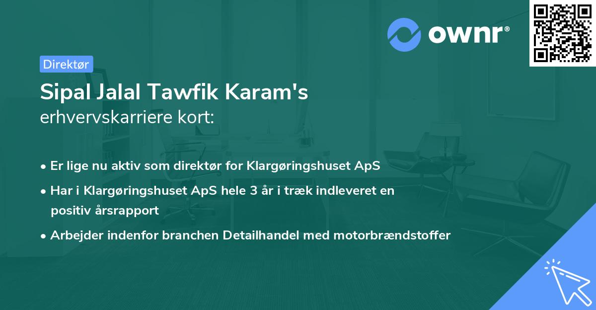 Sipal Jalal Tawfik Karam's erhvervskarriere kort
