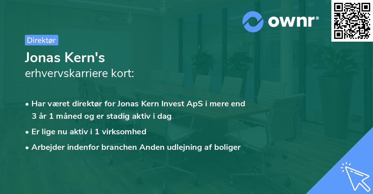 Jonas Kern's erhvervskarriere kort