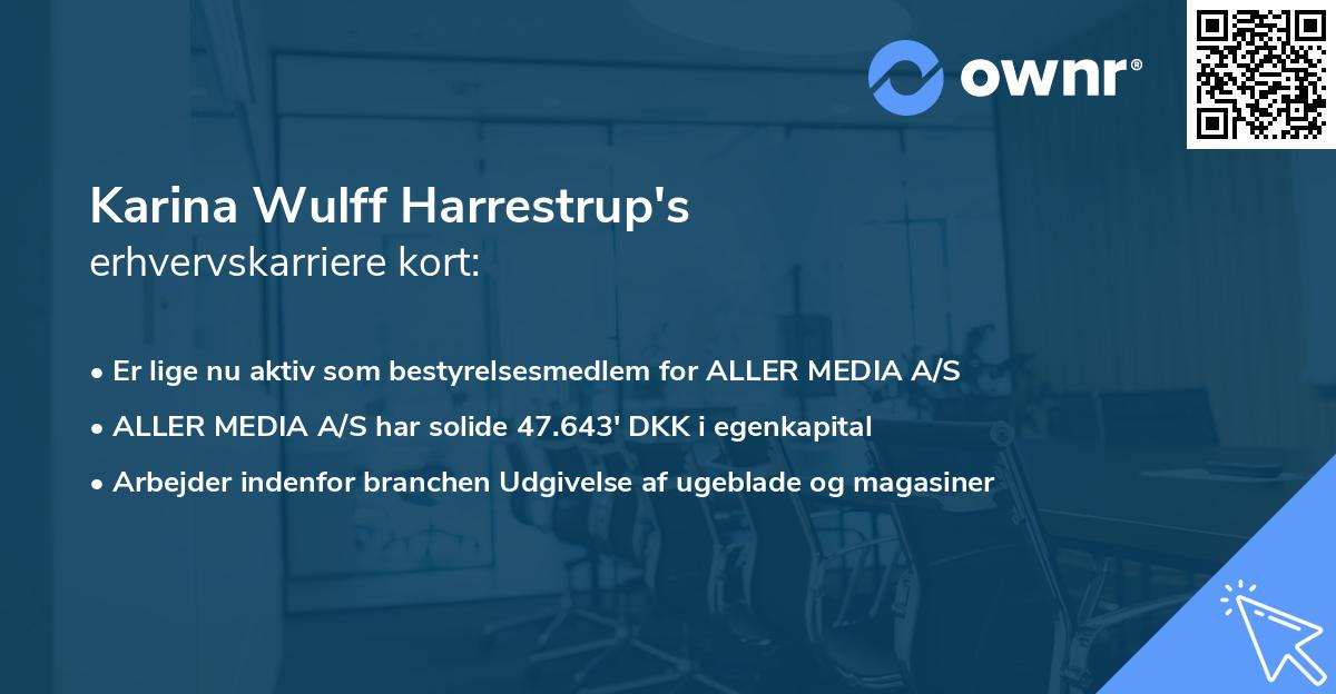 Karina Wulff Harrestrup's erhvervskarriere kort