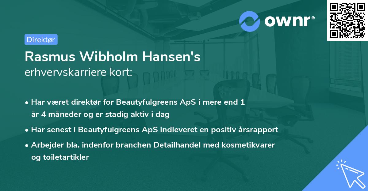 Rasmus Wibholm Hansen's erhvervskarriere kort