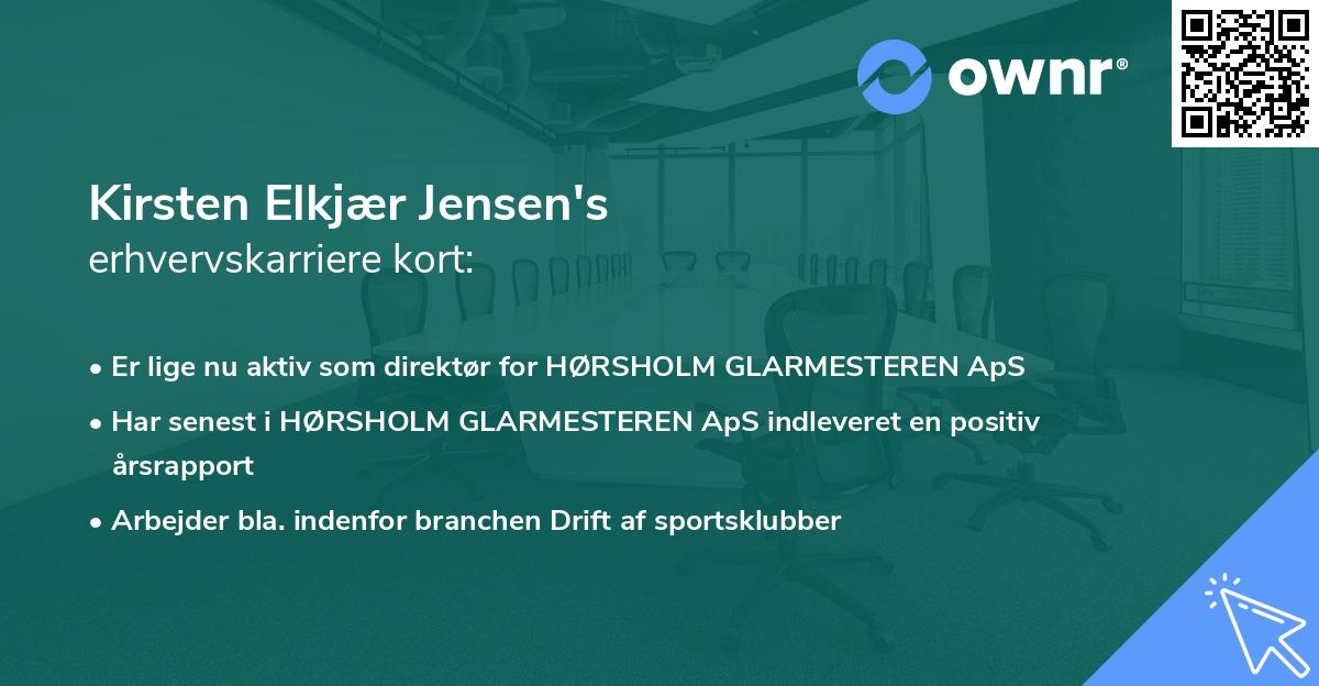 Kirsten Elkjær Jensen's erhvervskarriere kort