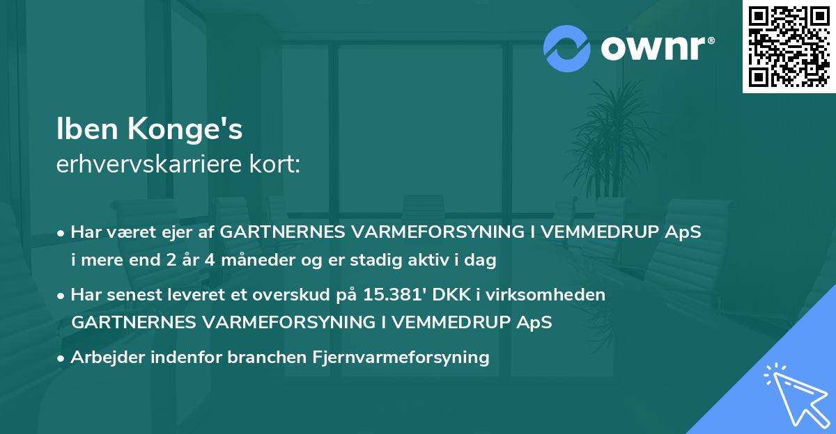 Iben Konge's erhvervskarriere kort