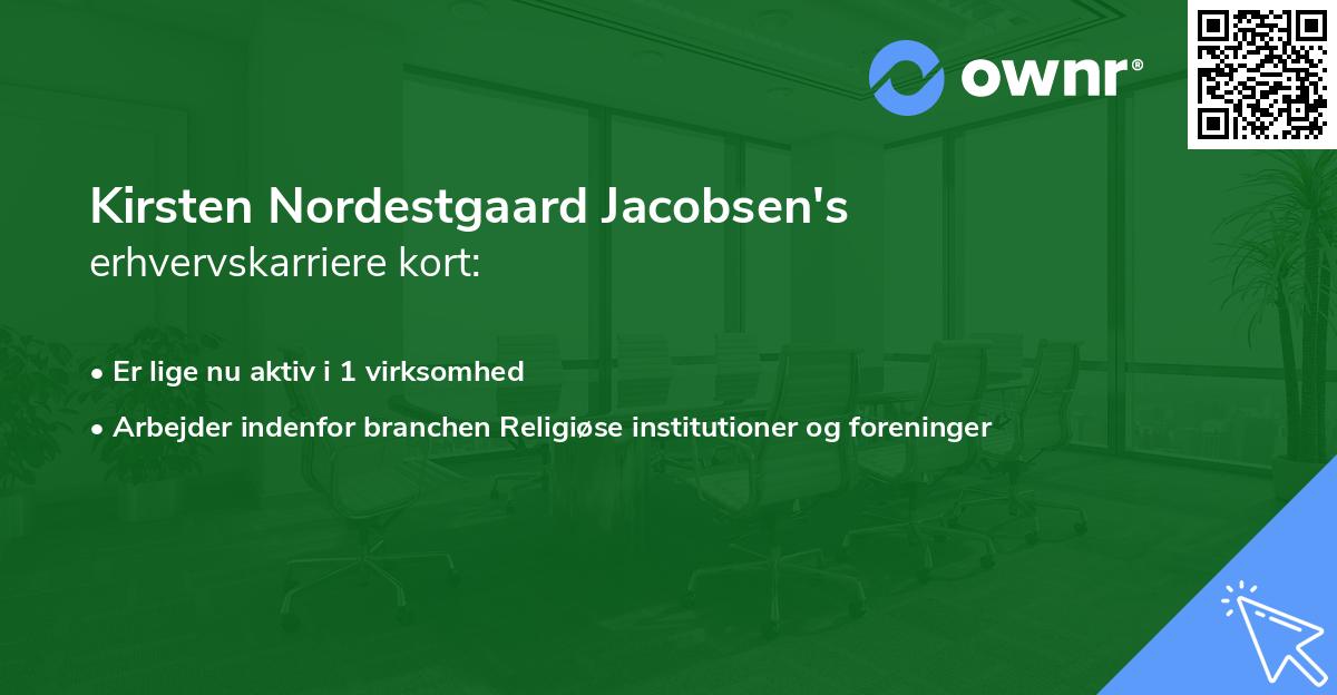 Kirsten Nordestgaard Jacobsen's erhvervskarriere kort