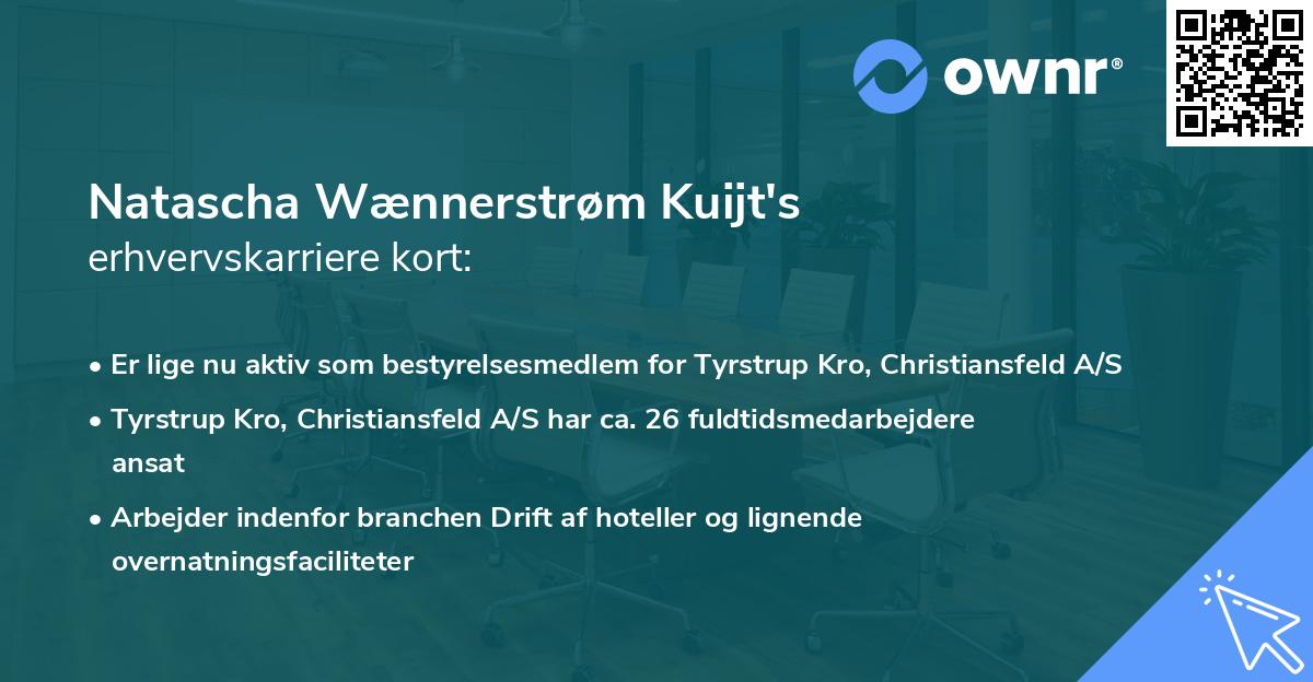 Natascha Wænnerstrøm Kuijt's erhvervskarriere kort