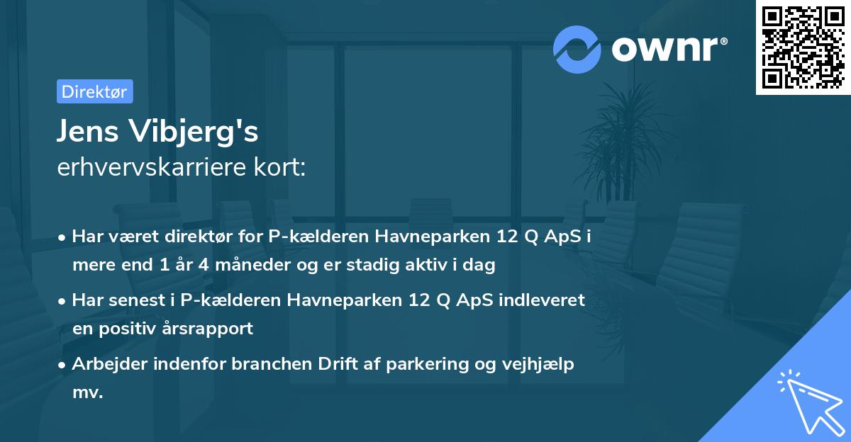 Jens Vibjerg's erhvervskarriere kort