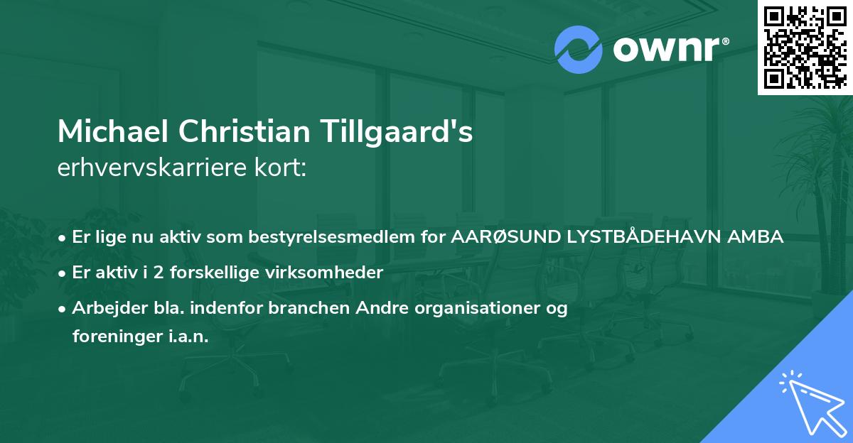 Michael Christian Tillgaard's erhvervskarriere kort