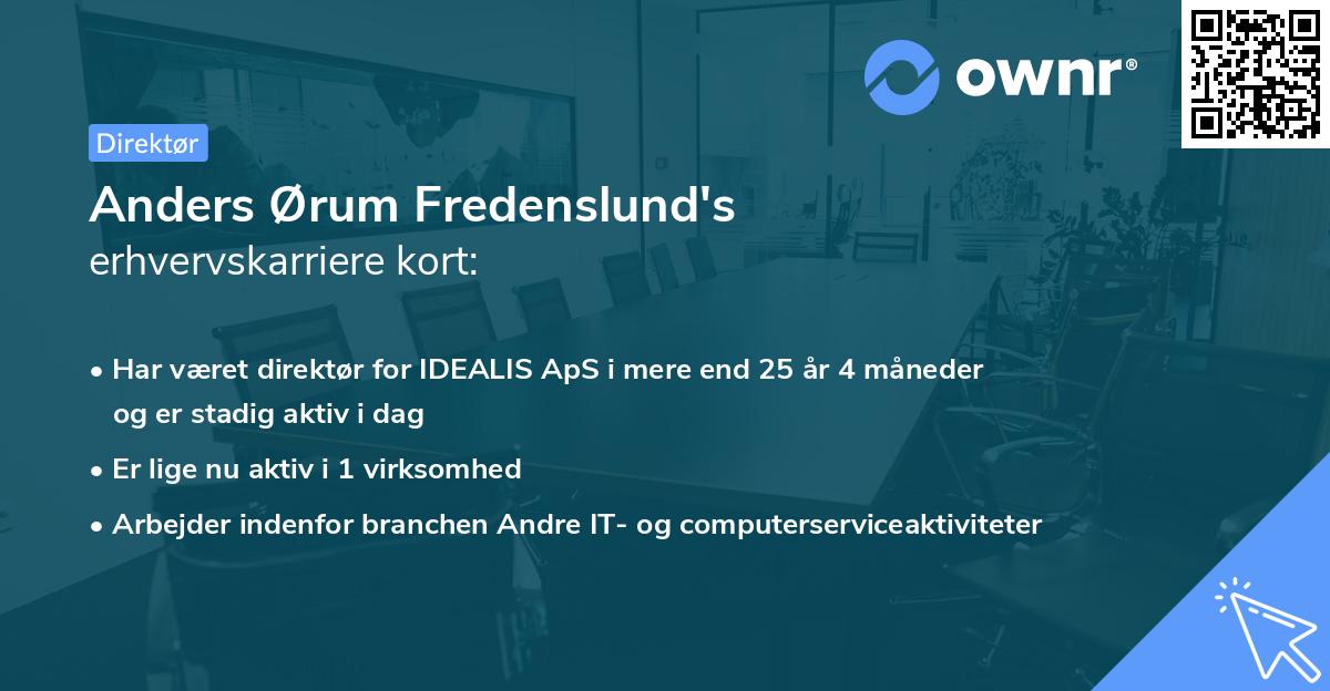 Anders Ørum Fredenslund's erhvervskarriere kort