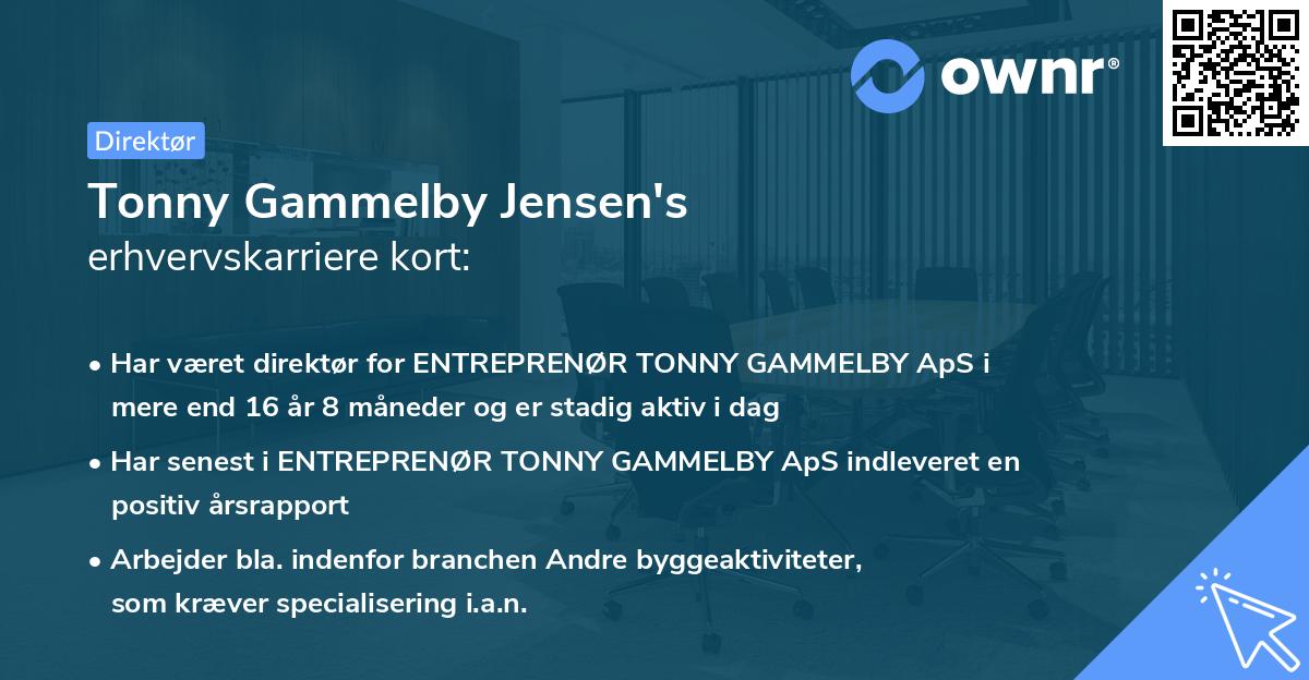 Tonny Gammelby Jensen's erhvervskarriere kort