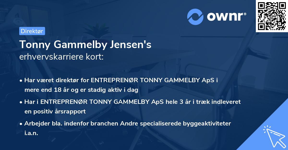 Tonny Gammelby Jensen's erhvervskarriere kort