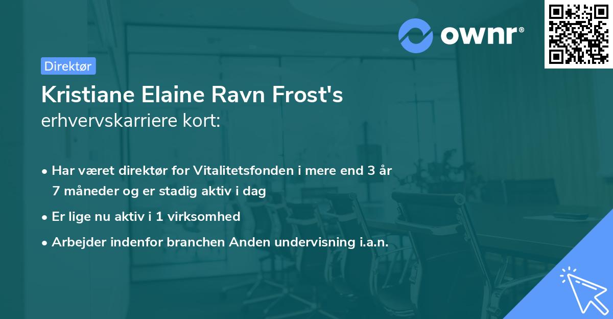 Kristiane Elaine Ravn Frost's erhvervskarriere kort