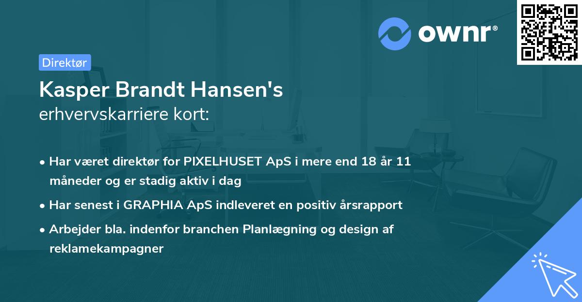 Kasper Brandt Hansen's erhvervskarriere kort