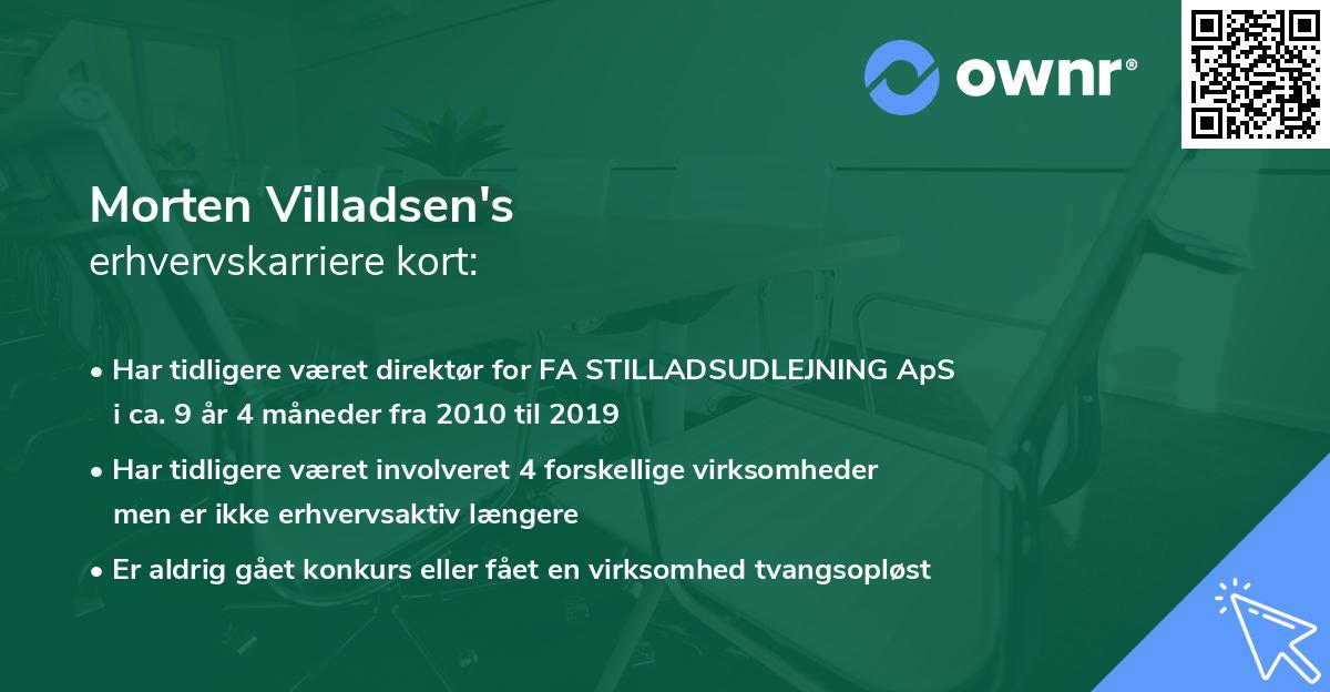 Morten Villadsen's erhvervskarriere kort