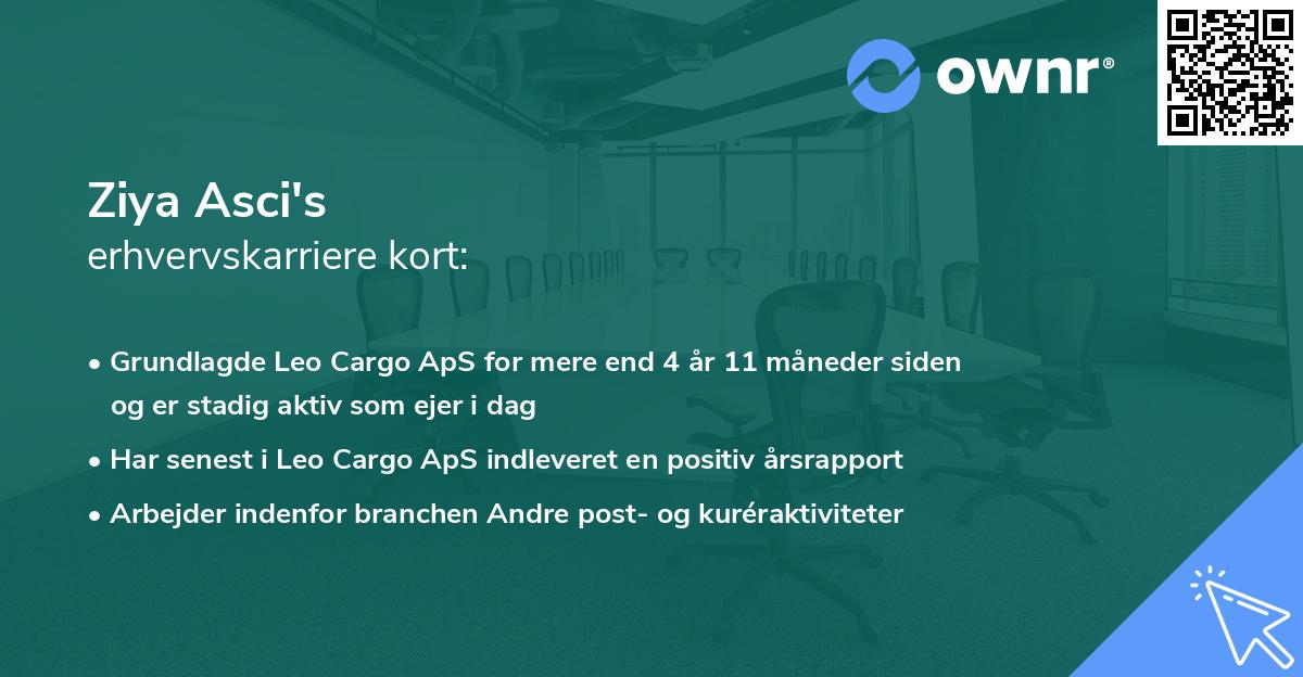 Ziya Asci's erhvervskarriere kort