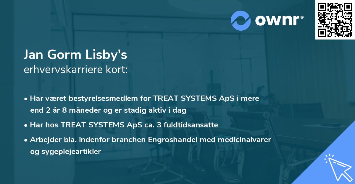 Jan Gorm Lisby's erhvervskarriere kort