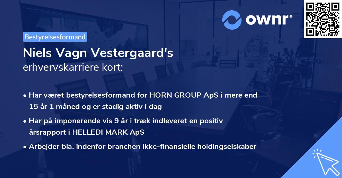 Niels Vagn Vestergaard's erhvervskarriere kort